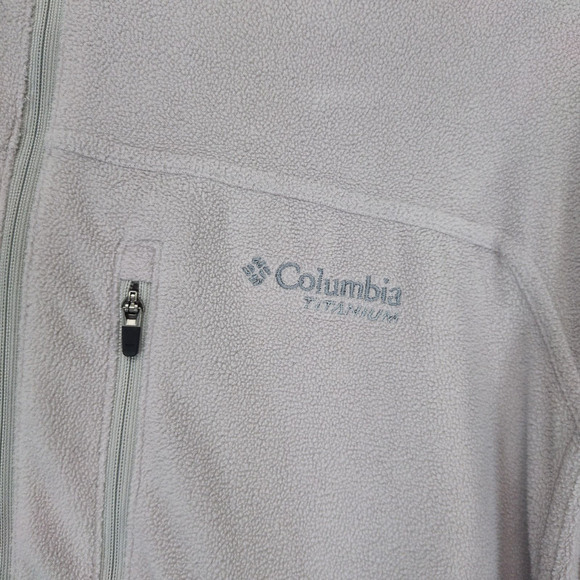 COLUMBIA Titanium Men's M 1/2 Zip Fleece Pullover Jacket Omni-Dry Taupe Gorpcore - Picture 3 of 6